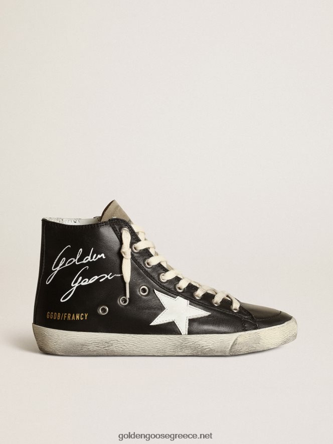 γυναίκες francy sneakers σε μαύρο δέρμα νάπα με λευκό δερμάτινο αστέρι και γκρι περιστεριού σουέτ γλώσσαGolden Goose 264N2R262
