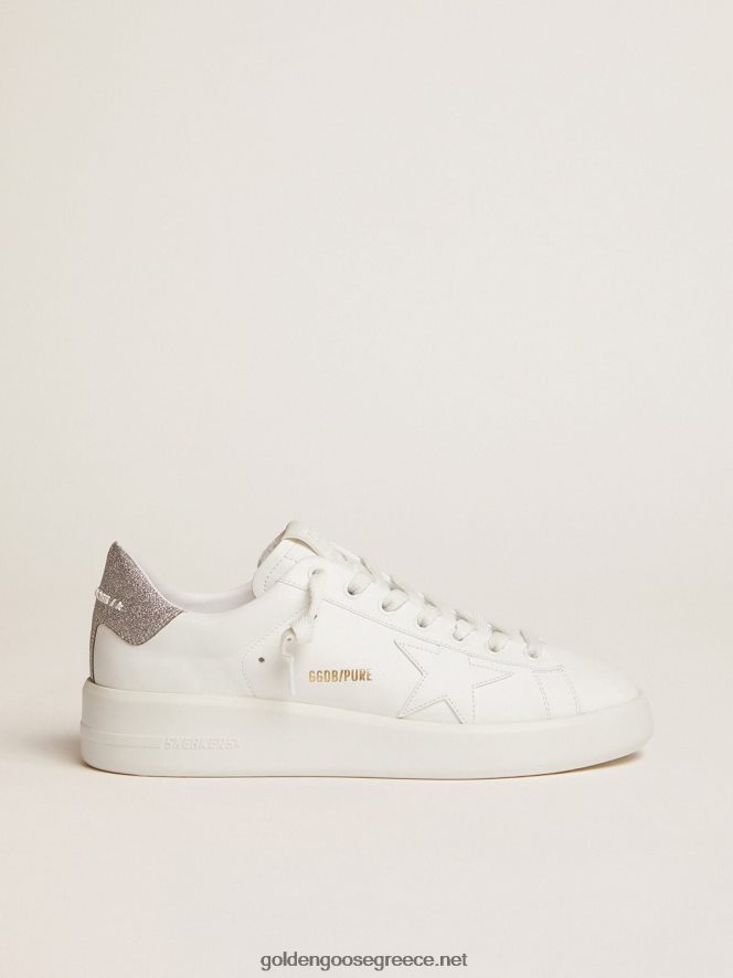 γυναίκες sneakers purestar με αστραφτερή ασημί καρτέλα τακούνιGolden Goose 264N2R138