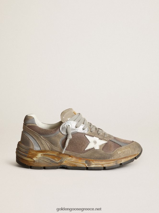 γυναίκες sneakers dad-star σε γκρι-dove πλέγμα και σουέτ με λευκό δερμάτινο αστέριGolden Goose 264N2R83