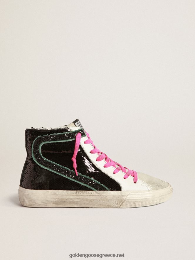 γυναίκες slide sneakers με μαύρες παγιέτεςGolden Goose 264N2R42