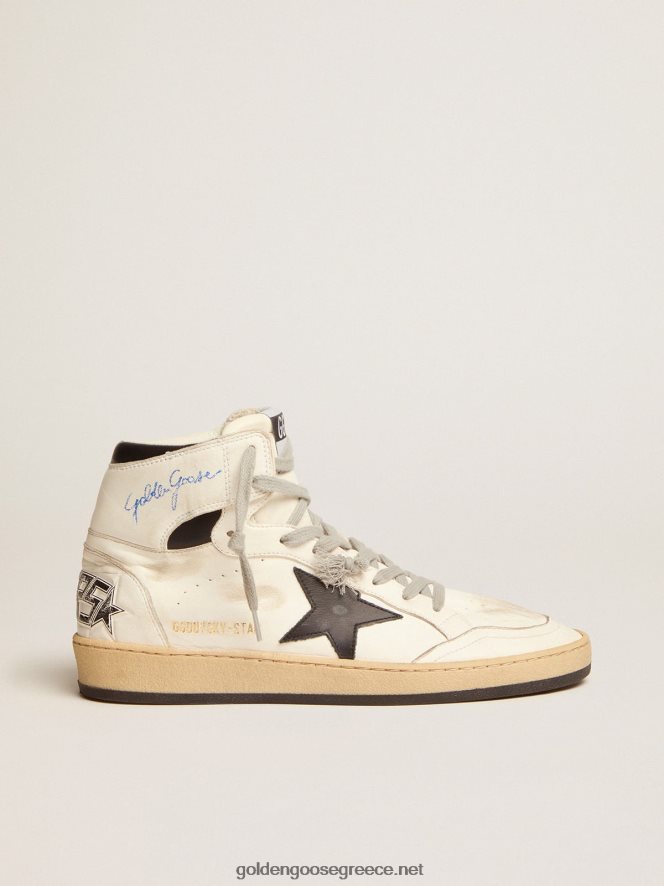 γυναίκες sky-star sneakers με υπογραφή στον αστράγαλο και μαύρα δερμάτινα ένθεταGolden Goose 264N2R71