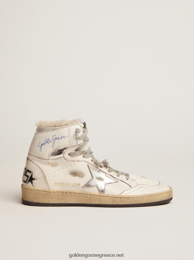 γυναίκες sneakers sky-star με υπογραφή στον αστράγαλο και φόδρα με κούρεμαGolden Goose 264N2R126
