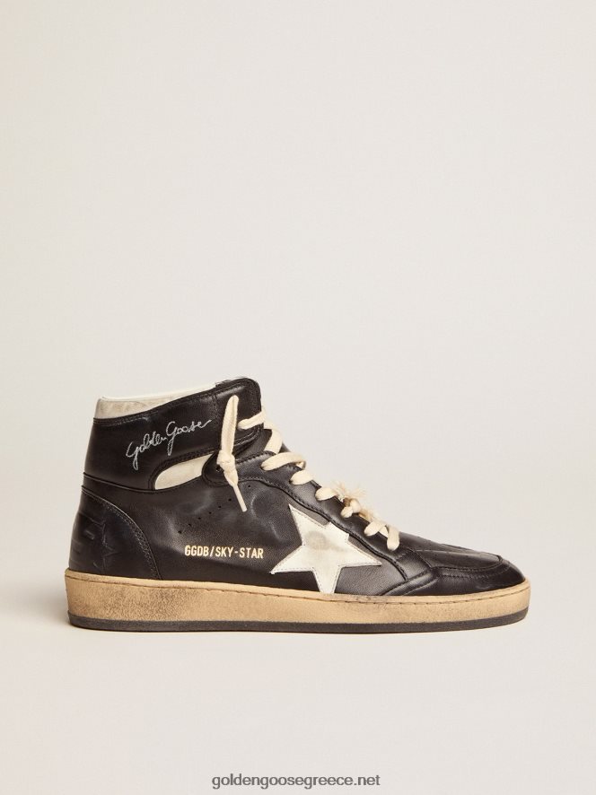 γυναίκες sneakers sky-star σε μαύρο δέρμα νάπα με λευκό αστέρι από δέρμα νάπαGolden Goose 264N2R87