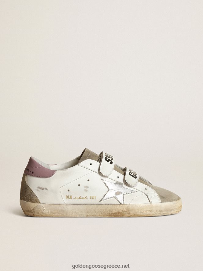 γυναίκες old school sneakers με ασημί πλαστικοποιημένο δερμάτινο αστέρι και ένθετα σουέτ σε γκρι περιστεριούGolden Goose 264N2R266