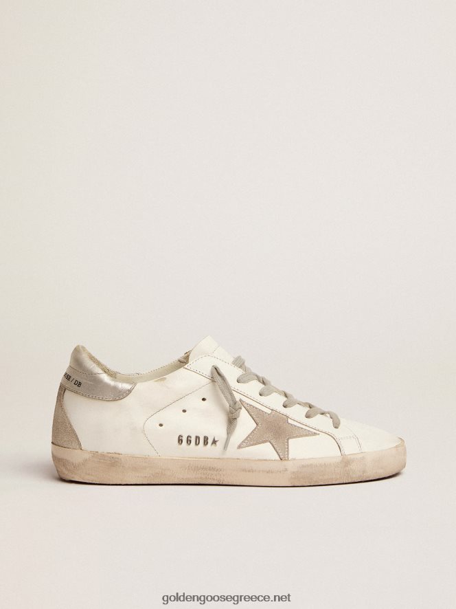 γυναίκες sneakers super-star με ασημένιο τακούνι και μεταλλικά γράμματα με καρφιάGolden Goose 264N2R57