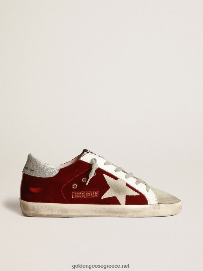 γυναίκες sneakers super-star σε βελούδο με αστραφτερή καρτέλα τακούνιGolden Goose 264N2R73