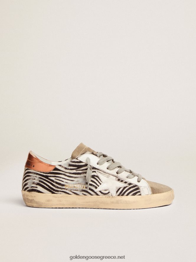γυναίκες sneakers super-star ltd σε δέρμα πόνυ με στάμπα ζέβρας με λευκό δερμάτινο αστέριGolden Goose 264N2R123