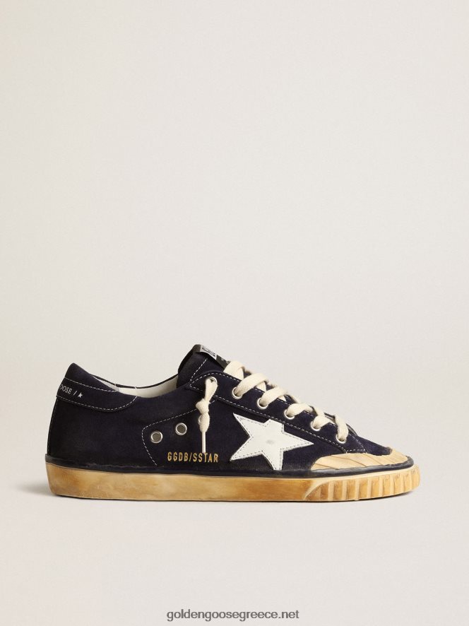 γυναίκες super-star penstar ltd σε μπλε σουέτ με λευκό αστέριGolden Goose 264N2R195