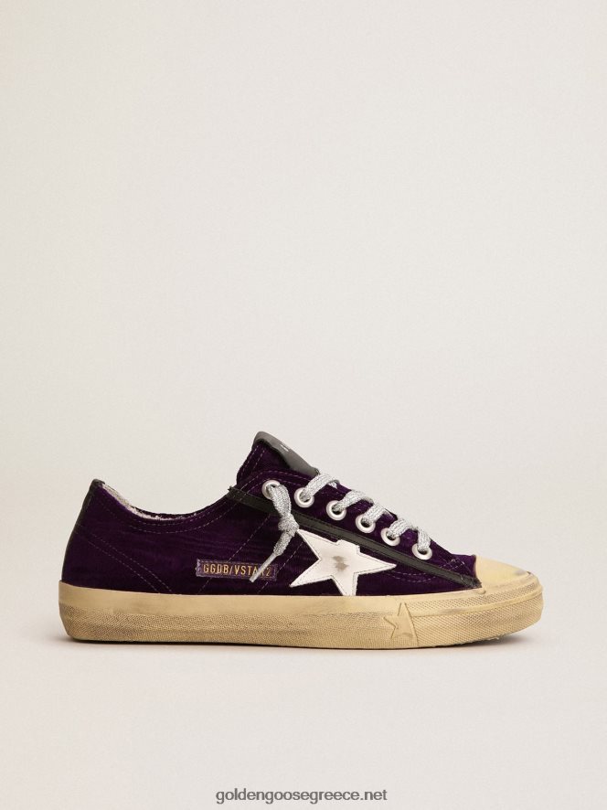 γυναίκες sneakers v-star ltd σε μωβ βελούδο με λευκό δερμάτινο αστέριGolden Goose 264N2R131
