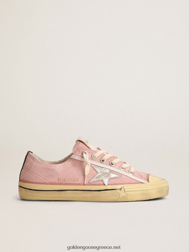 γυναίκες sneakers v-star ltd σε baby-ροζ σουέτ με ασημί μεταλλικό δερμάτινο αστέριGolden Goose 264N2R129