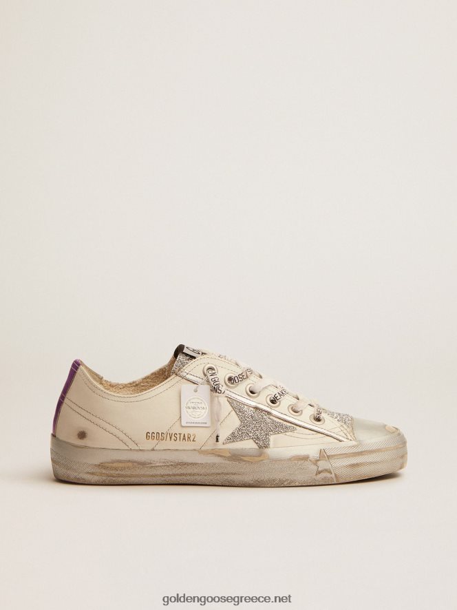 γυναίκες sneakers v-star ltd σε λευκό δέρμα και κρύσταλλα swarovskiGolden Goose 264N2R90