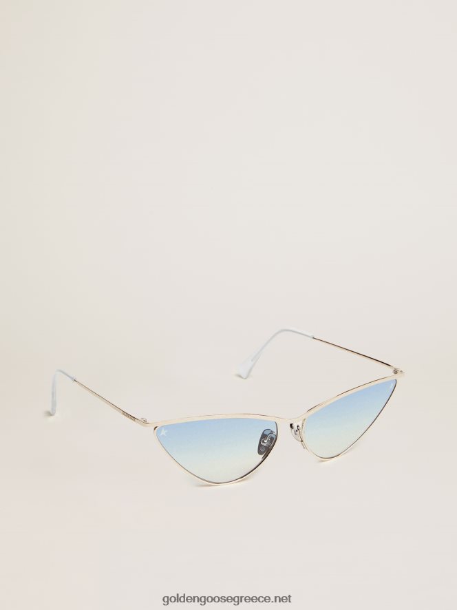 γυναίκες σκελετό cat eye-style scarlett με ασημί σκελετό και μπλε φακούςGolden Goose 264N2R311