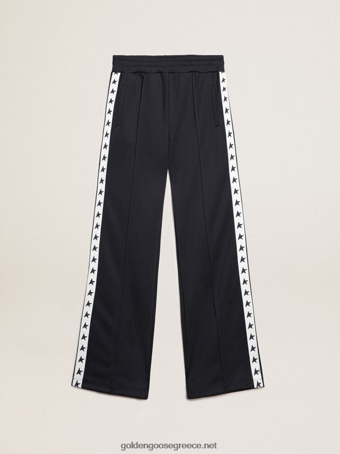 γυναίκες σκούρο μπλε joggers με λευκή λωρίδα και αστέρια σε αντίθεσηGolden Goose 264N2R922