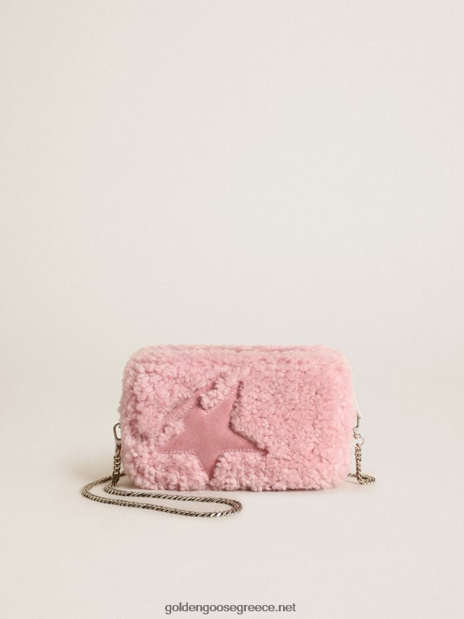 γυναίκες Τσάντα mini star σε ροζ shearling με σουέντ αστέριGolden Goose 264N2R447