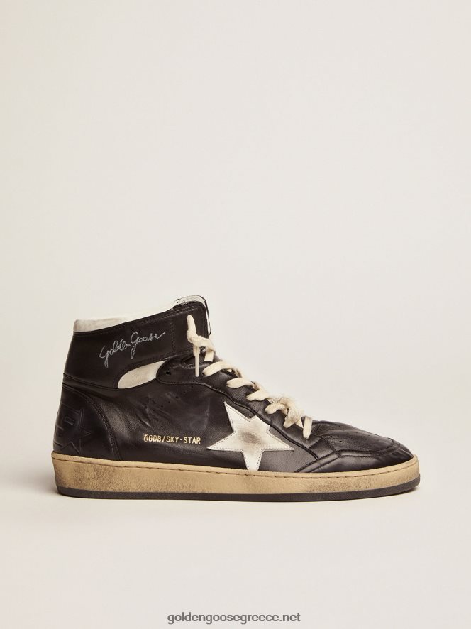 άνδρες sneakers sky-star σε μαύρο δέρμα νάπα με λευκό αστέρι από δέρμα νάπαGolden Goose 264N2R550