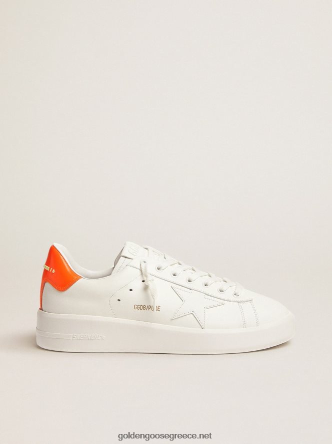 άνδρες λευκά sneakers purestar με φωσφοριζέ πορτοκαλί πορτοκαλί τακούνιGolden Goose 264N2R553