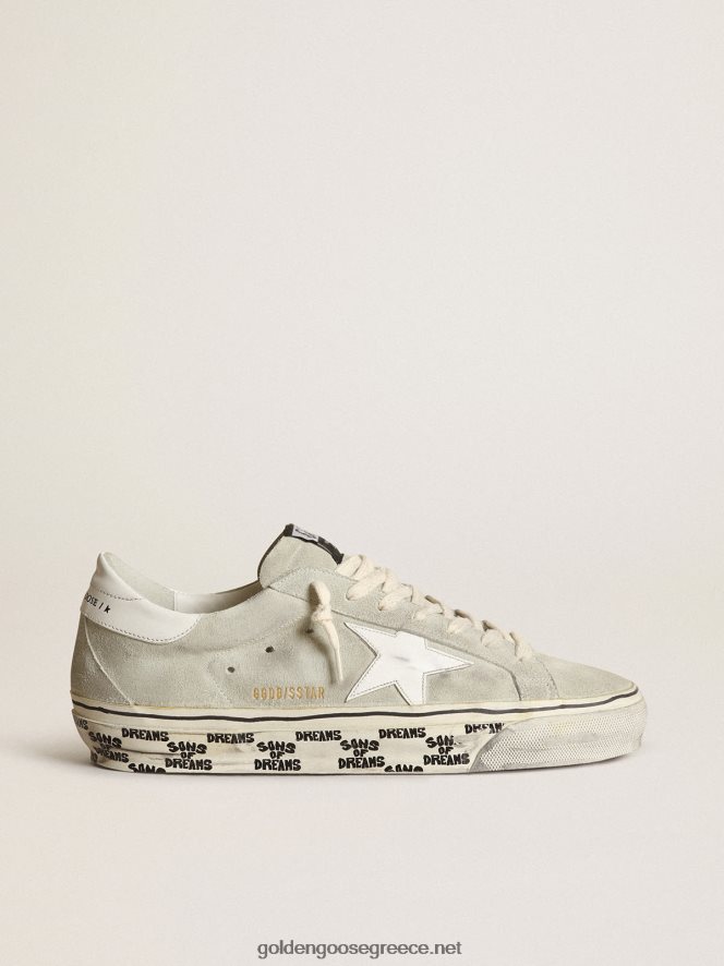 άνδρες sneakers super-star σε γκρι σουέτ με λευκό δερμάτινο αστέρι και καρτέλα τακούνιGolden Goose 264N2R533