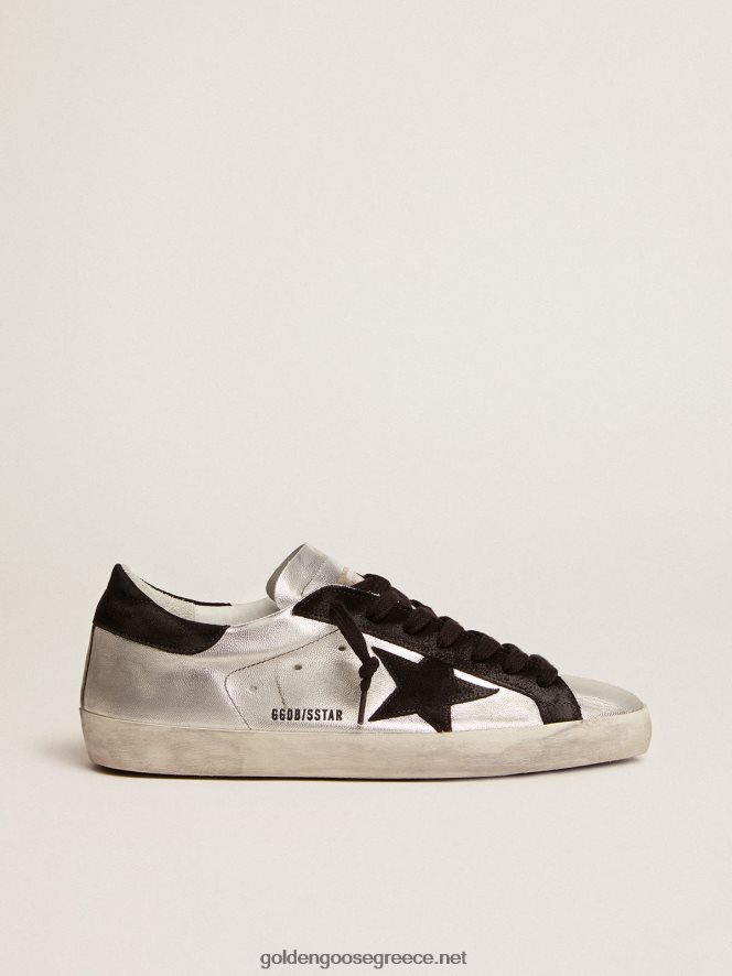 άνδρες sneakers super-star σε ασημί δέρμα με ένθετα σε αντίθεσηGolden Goose 264N2R624