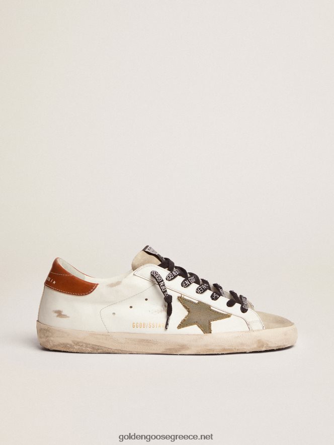 άνδρες sneakers super-star ltd με λαδί-πράσινο καμβά αστέρι και τακούνι δερμάτινο τακούνιGolden Goose 264N2R507