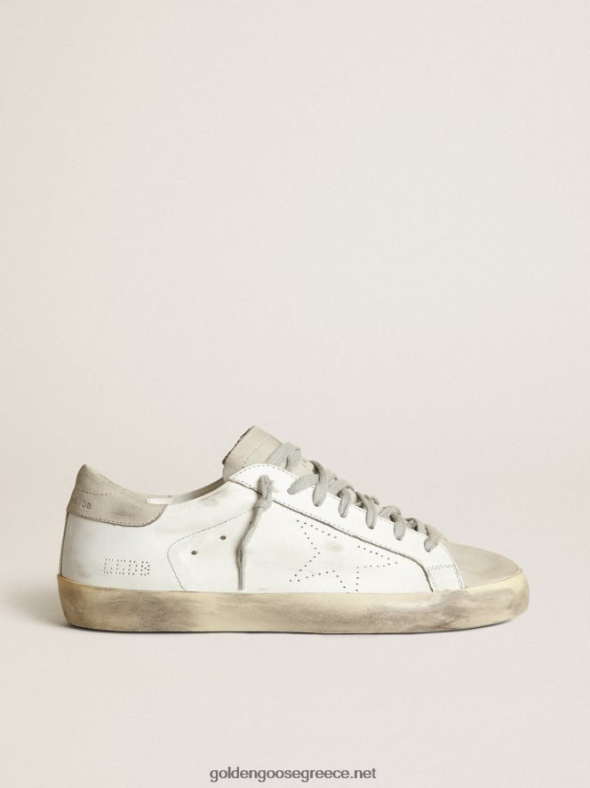 άνδρες sneakers super-star με διάτρητο αστέρι και γκρι-γκρι καρτέλα nubuck στη φτέρναGolden Goose 264N2R512
