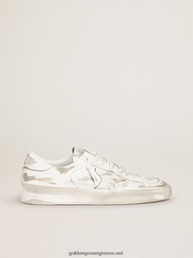 άνδρες sneakers stardan σε λευκό δέρμα με λουλουδάτοGolden Goose 264N2R627