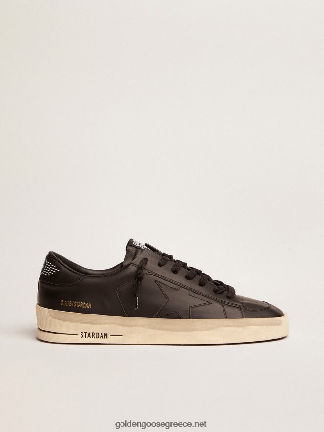 άνδρες sneakers stardan σε total black δέρμα με vintage φινίρισμαGolden Goose 264N2R595