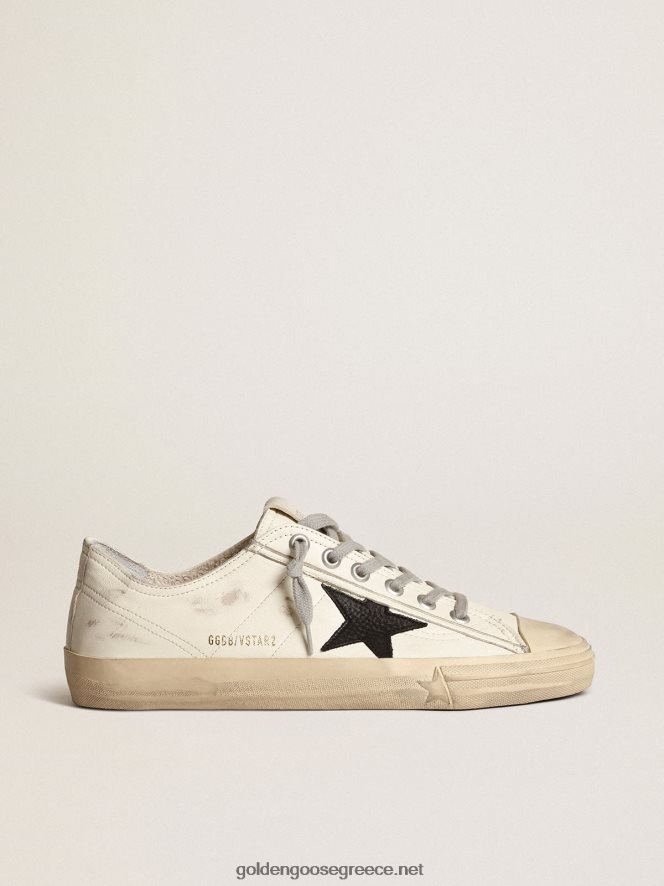 άνδρες sneakers v-star σε εκρού δέρμα νάπα με μαύρο αστέρι nubuckGolden Goose 264N2R668