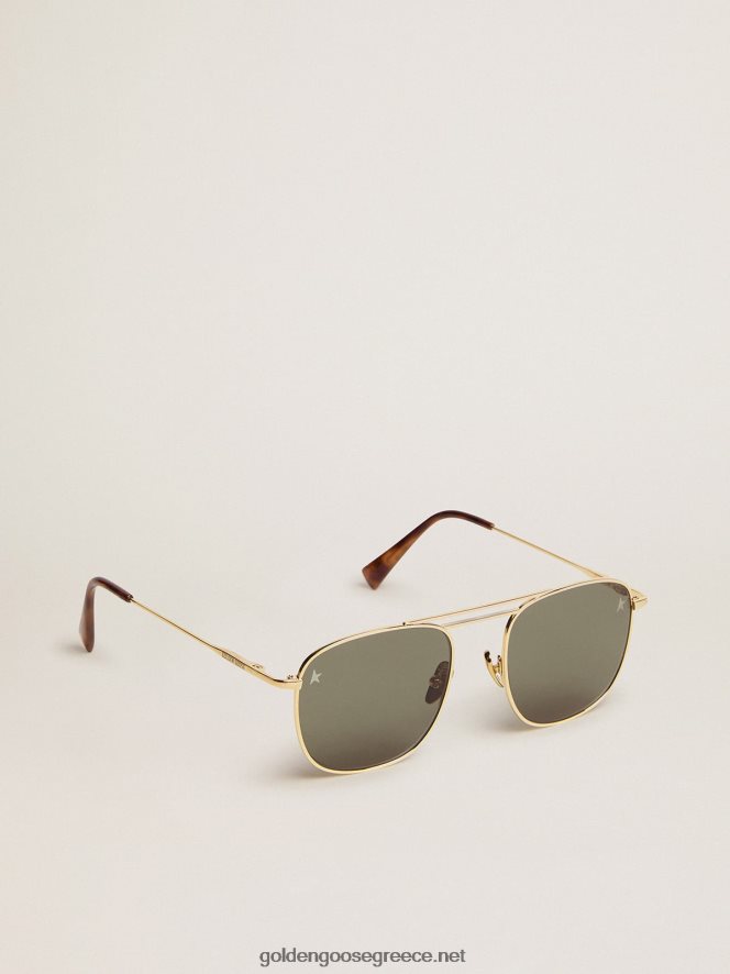άνδρες αντηλιακό στυλ roger aviator με χρυσό πλαίσιο και πράσινους φακούςGolden Goose 264N2R309