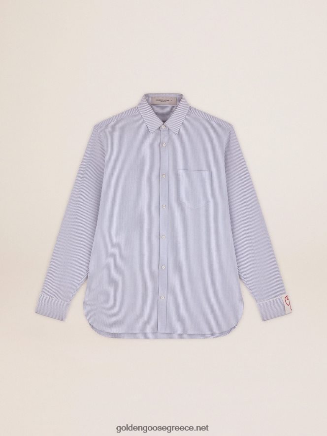 άνδρες πουκάμισο με γαλάζιες ρίγεςGolden Goose 264N2R712