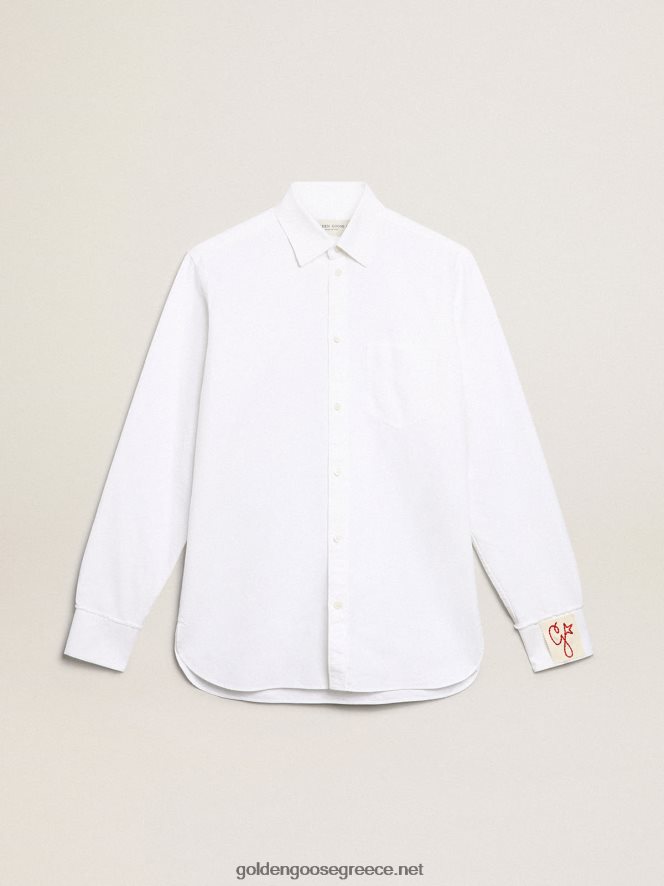 άνδρες λευκό βαμβακερό πουκάμισοGolden Goose 264N2R724