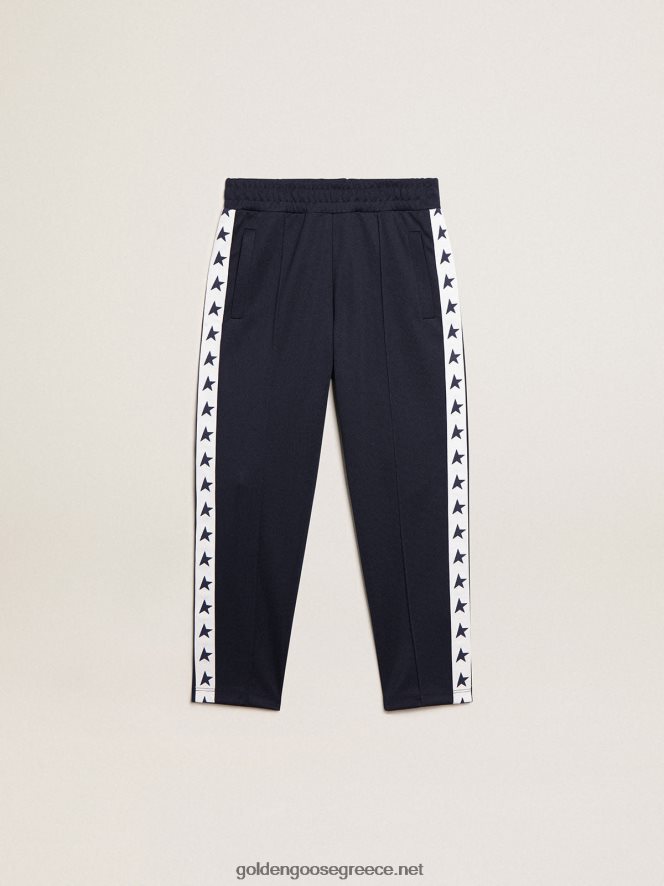 παιδιά σκούρο μπλε joggers με λευκή λωρίδα και αστέρια σε αντίθεσηGolden Goose 264N2R912